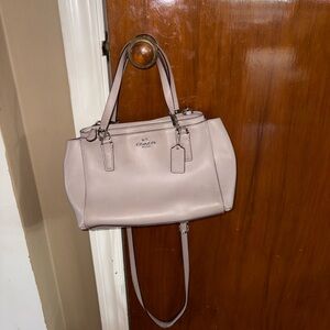 Coach Pebbled Leather Satchel in Tan